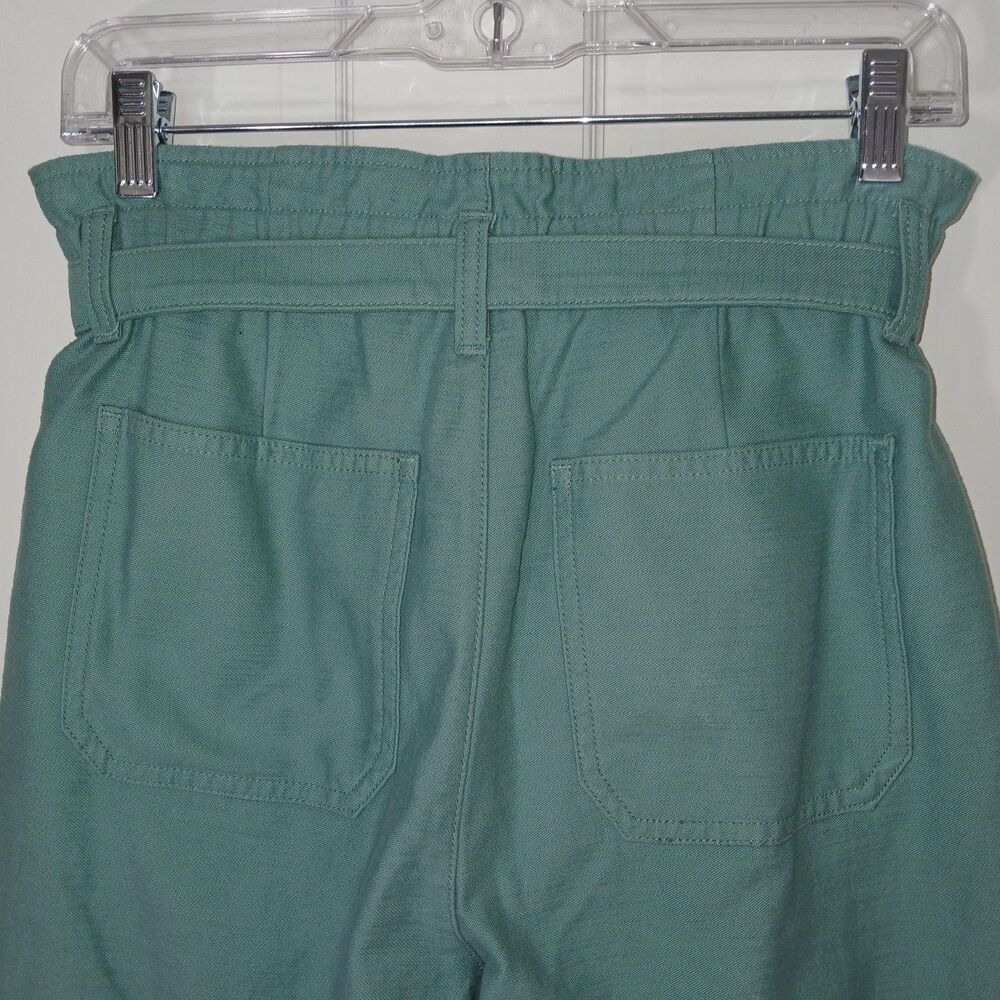 NWT $98 J. Crew  Paperbag Waist Pants Tie Belt Wide Leg Green 2 Preppy Old Money - Picture 8 of 16